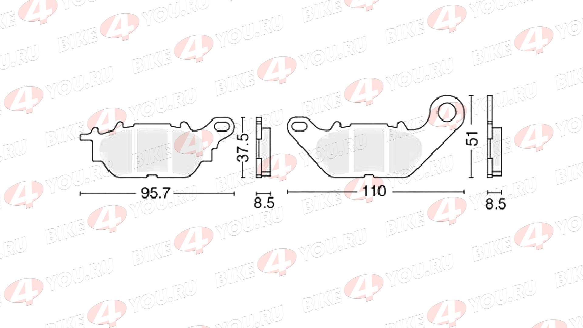 Колодки тормозные дисковые №19 X-TECH (Coper-based) медь+кевлар